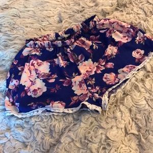 Charlotte Russe Shorts - Charlotte Russe floral shorts S M neon & royalblue Charlotte Russe Shorts - Charlotte Russe floral shorts S M neon & royalblue